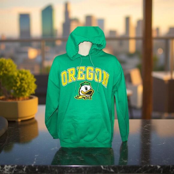Oregon Ducks Fanatics Branded Team Campus Pullover Hoodie - Green - Picture 1 of 4